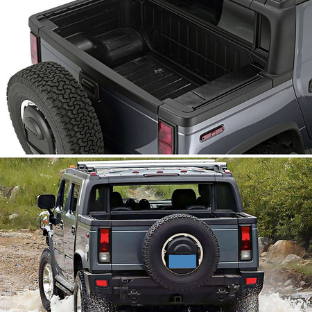 Spec-D Tuning 05-09 Hummer H2 Tailgate Moulding With Cup Holder For Sut Model TGP-H206-BK-FS
